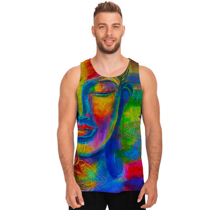Colorful Buddha Print Men's Tank Top