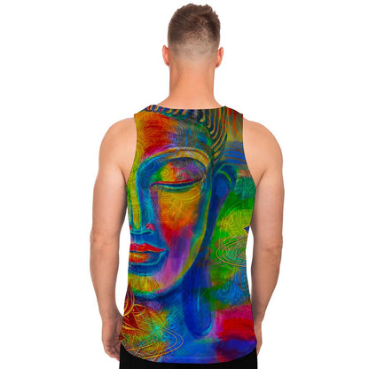 Colorful Buddha Print Men's Tank Top