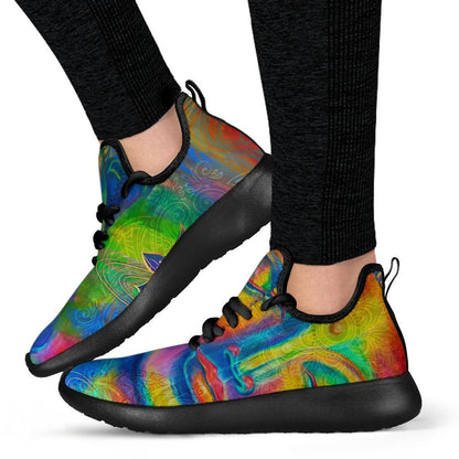 Colorful Buddha Print Mesh Knit Shoes GearFrost