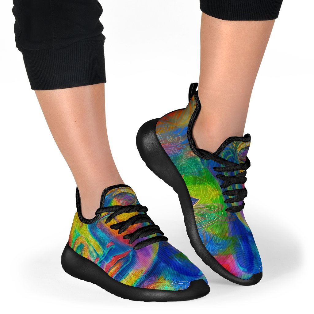 Colorful Buddha Print Mesh Knit Shoes GearFrost