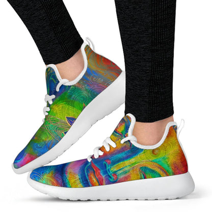 Colorful Buddha Print Mesh Knit Shoes GearFrost