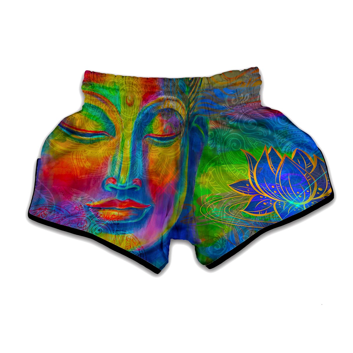 Colorful Buddha Print Muay Thai Boxing Shorts