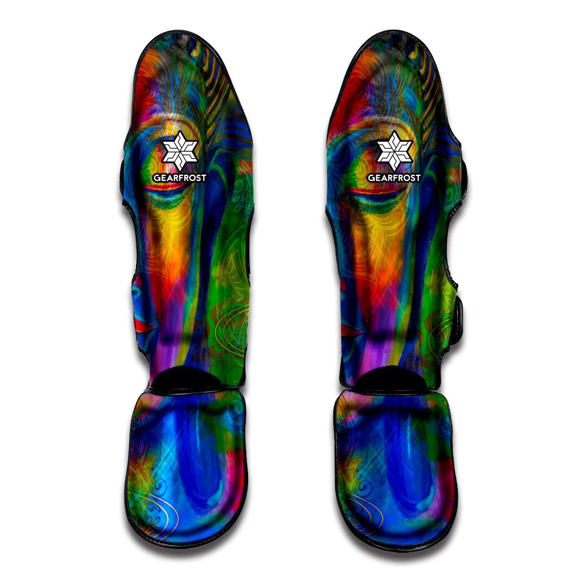 Colorful Buddha Print Muay Thai Shin Guard