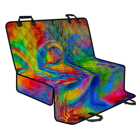 Colorful Buddha Print Pet Car Back Seat Cover