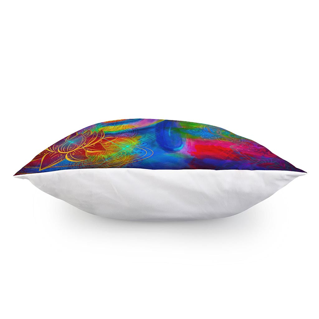 Colorful Buddha Print Pillow Cover