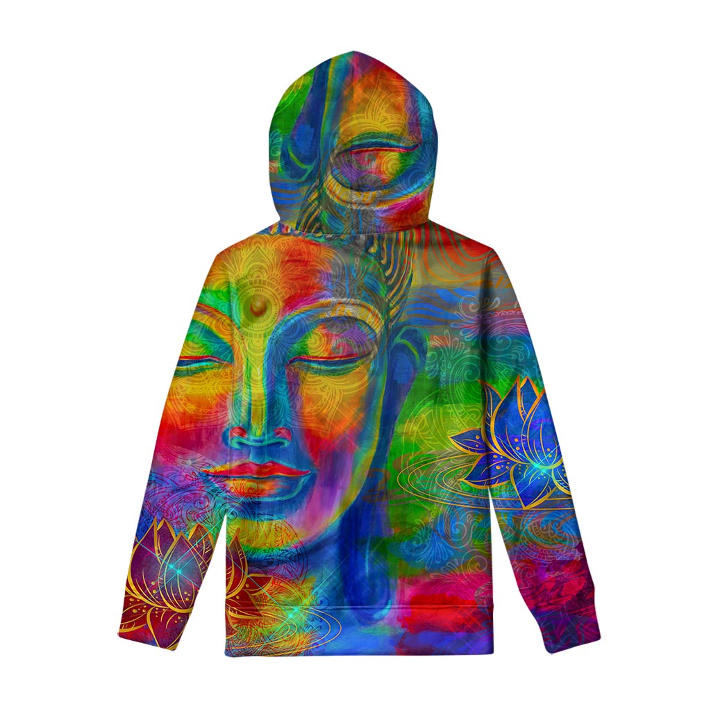Colorful Buddha Print Pullover Hoodie