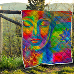 Colorful Buddha Print Quilt