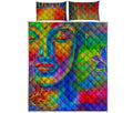 Colorful Buddha Print Quilt Bed Set