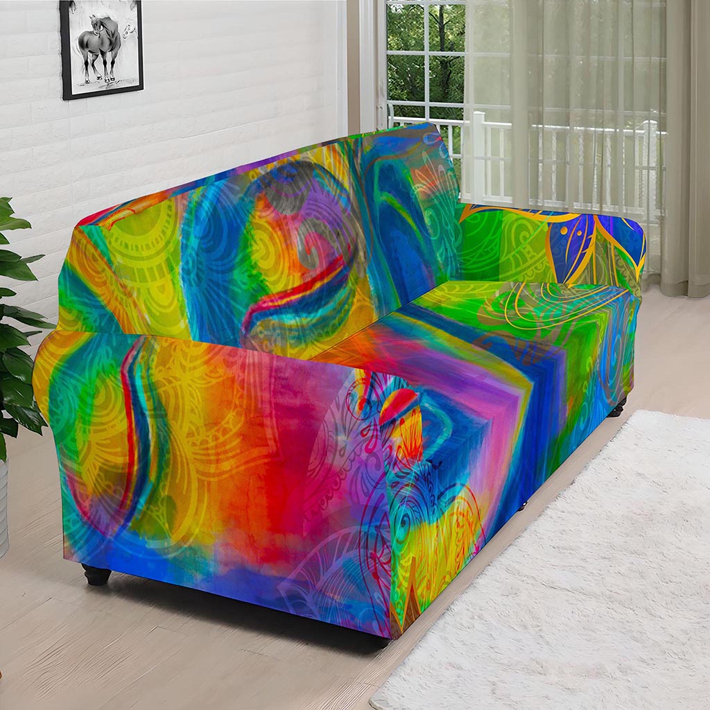 Colorful Buddha Print Sofa Cover