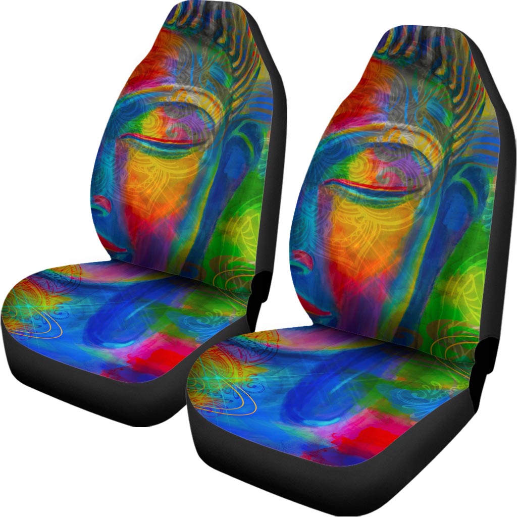 Colorful Buddha Print Universal Fit Car Seat Covers