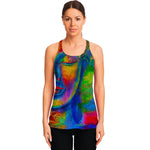 Colorful Buddha Print Women's Racerback Tank Top