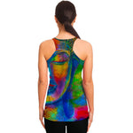 Colorful Buddha Print Women's Racerback Tank Top