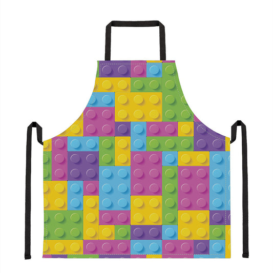 Colorful Building Blocks Pattern Print Apron
