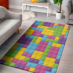 Colorful Building Blocks Pattern Print Area Rug