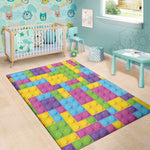Colorful Building Blocks Pattern Print Area Rug