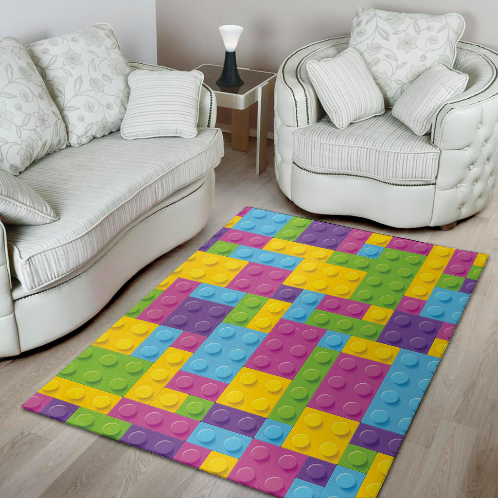 Colorful Building Blocks Pattern Print Area Rug