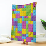 Colorful Building Blocks Pattern Print Blanket