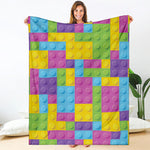 Colorful Building Blocks Pattern Print Blanket