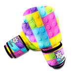 Colorful Building Blocks Pattern Print Boxing Gloves
