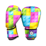 Colorful Building Blocks Pattern Print Boxing Gloves