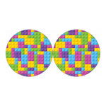 Colorful Building Blocks Pattern Print Car Coasters