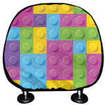 Colorful Building Blocks Pattern Print Car Headrest Covers