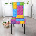 Colorful Building Blocks Pattern Print Dining Chair Slipcover