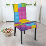 Colorful Building Blocks Pattern Print Dining Chair Slipcover