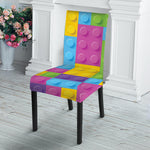 Colorful Building Blocks Pattern Print Dining Chair Slipcover