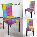 Colorful Building Blocks Pattern Print Dining Chair Slipcover