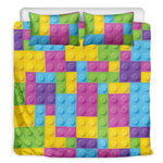 Colorful Building Blocks Pattern Print Duvet Cover Bedding Set
