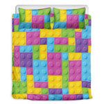 Colorful Building Blocks Pattern Print Duvet Cover Bedding Set