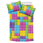 Colorful Building Blocks Pattern Print Duvet Cover Bedding Set