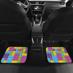 Colorful Building Blocks Pattern Print Front and Back Car Floor Mats