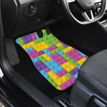 Colorful Building Blocks Pattern Print Front and Back Car Floor Mats
