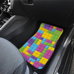 Colorful Building Blocks Pattern Print Front and Back Car Floor Mats