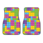 Colorful Building Blocks Pattern Print Front Car Floor Mats