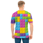 Colorful Building Blocks Pattern Print Men's T-Shirt