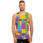 Colorful Building Blocks Pattern Print Men's Tank Top