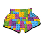 Colorful Building Blocks Pattern Print Muay Thai Boxing Shorts