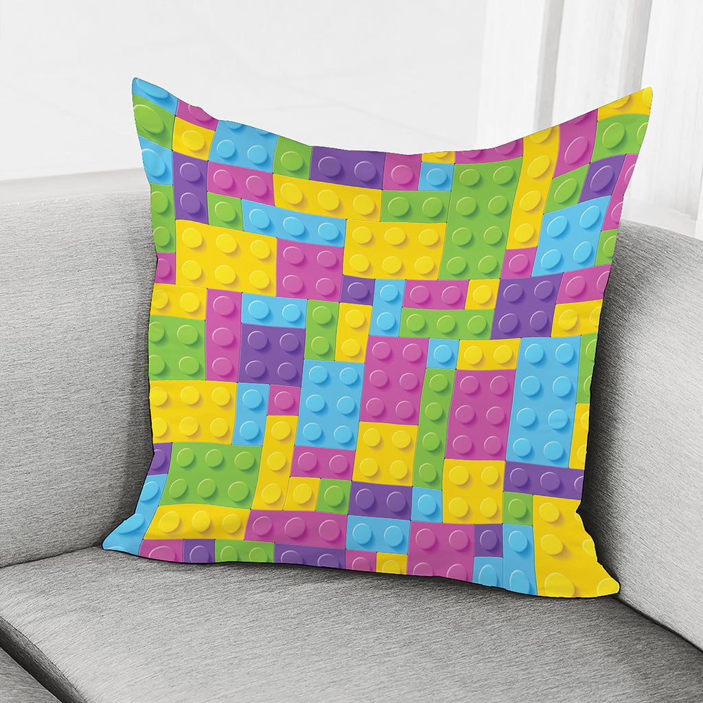 Colorful Building Blocks Pattern Print Pillow Cover