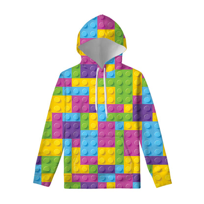 Colorful Building Blocks Pattern Print Pullover Hoodie