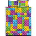 Colorful Building Blocks Pattern Print Quilt Bed Set