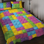 Colorful Building Blocks Pattern Print Quilt Bed Set