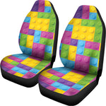 Colorful Building Blocks Pattern Print Universal Fit Car Seat Covers