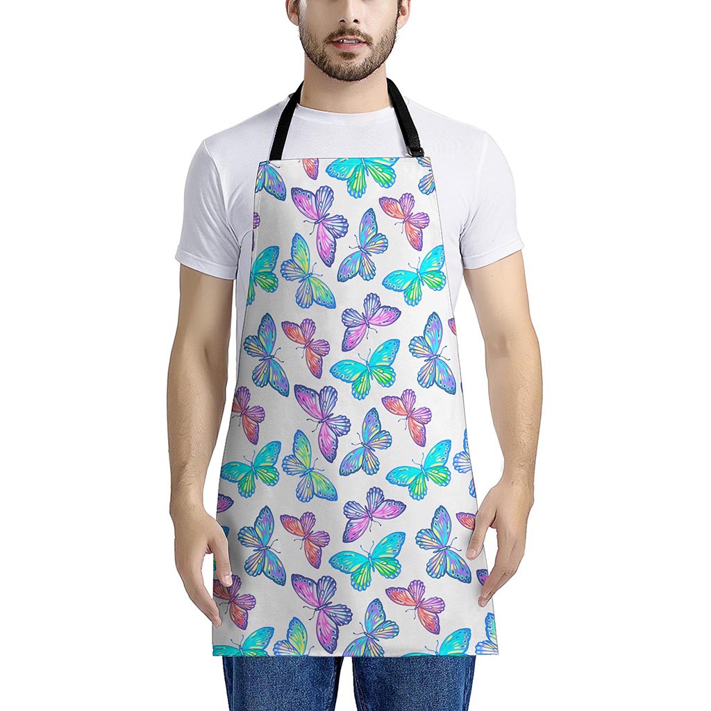 Colorful Butterfly Pattern Print Apron