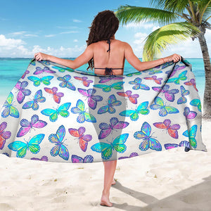 Colorful Butterfly Pattern Print Beach Sarong Wrap