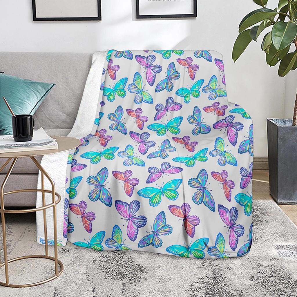Colorful Butterfly Pattern Print Blanket