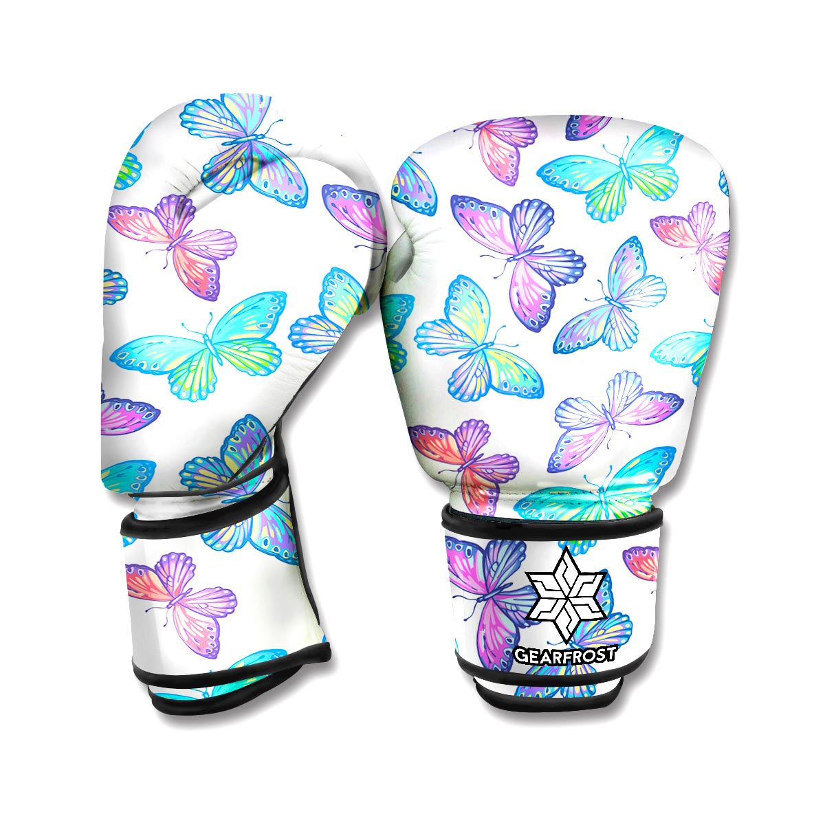 Colorful Butterfly Pattern Print Boxing Gloves