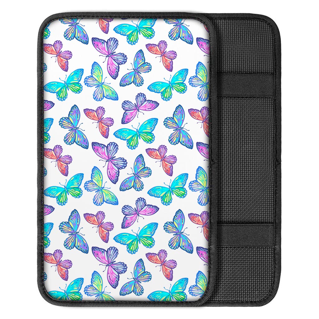 Colorful Butterfly Pattern Print Car Center Console Cover
